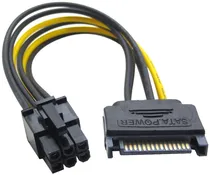 Adaptador de Alimentação HLD SATA de 15 Pinos para PCI Express de 6 Pinos