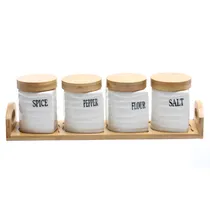 Potes de Cerâmica com 4 Peças 9X7 CM