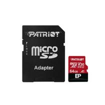 Cartao de Memoria Micro SD de 64GB Patriot A1 V30 / 80MBS / PEF64GEP31MCX - Preto/Vermelho