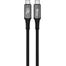 Cabo 4LIFE FL240U4GY USB-C para USB-C - Cinza/Preto 1 Metro