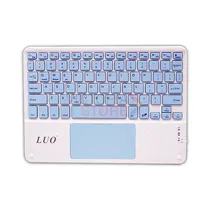Mini Teclado Magnético Luo LU-BT031 Slim Bluetooth Keyboard 10" - Branco/Azul
