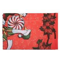 Toalha de Mesa Natalina 137X250CM Vermelha com Gansos