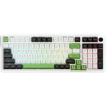 Teclado Gamer Mecânico Redragon Eisa Max K686WBG-RGB-Max 96% RGB Sem Fio Switch Mint Mambo - Branco/Preto/Verde (Inglês)