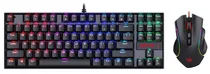 Teclado e Mouse com Fio Redragon Essentials K552RGB-Ba - Preto (Inglês)
