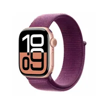 Apple Watch Series 10 42MM MWWK3AM/A / Rose Gold Alumínio / Pulseira Sport Loop Plum