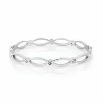 Pulseira Feminina Daniel Klein DKB.7.2055-1 de Aço Inoxidável - Prata