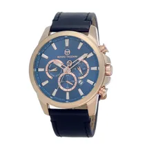 Relógio Analógico Masculino Sergio Tacchini Archivio ST.1.10002-4 com Pulseira de Couro - Rosa Ouro e Azul