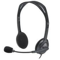 Headset Logitech H111 Stereo 981-000612 3.5MM - Preto