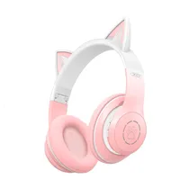 Fone de Ouvido Bluetooth Xo BE38 com Tiara de Gatinho - Rosa