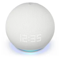 Speaker Amazon Echo Dot - com Alexa e Relógio - 5ª Geração - Wi-Fi/Bluetooth - Branco