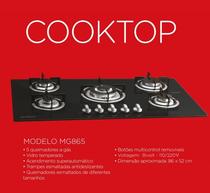 Fogao Cooktop Mitsuo 5 Bocas MB865A 86X52CM Bivolt