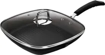Frigideira Grill com Tapa Berlinger Haus Metallic Line Burgundy Edition 28CM - BH-6130