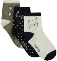 Meias Infantil Orchestra AFIOI1-Vem Mood Cat Feminina (3 Pares)