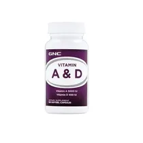 GNC Vitamin A & D Vitamin A5000IU D400IU 100 Softgels Plastico 100 TBS Blanco