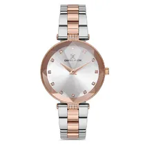 Relógio Analógico Feminino Daniel Klein DK.1.12729-2 Premium Ladies / Pulseira de Aço Inoxidável - Prata/Rose Gold