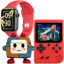 Kit Relógio K9-Combo Mini Super Robot 41 MM com Bluetooth + Fone de Ouvido Sem Fio + Console Portátil