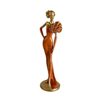 Figura Decorativa de Mujer Concepts 437-7211335 33.5 CM Dorado - Naranja