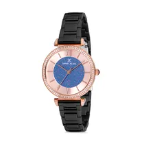 Relógio Analógico Feminino Daniel Klein Premium DK12042-5 - Preto e Rosa Ouro