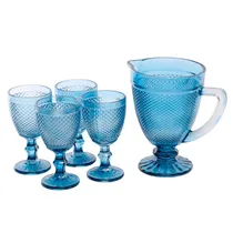 Juego de 1 Jarra Con 4 Copas Azul