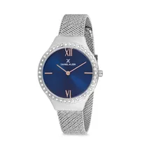 Relógio Analógico Feminino Daniel Klein Fiord DK12075-6 - Prata e Azul Escuro