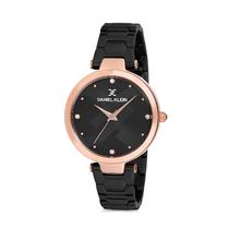 Relogio Analogico Feminino Daniel Klein Premium DK12048-5 - Preto e Rosa Ouro