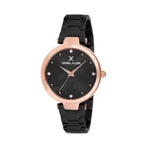 Relógio Analógico Feminino Daniel Klein Premium DK12048-5 - Preto e Rosa Ouro