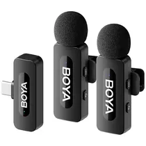 Microfone Sem Fio para Smartphone Boya BY-V20 com USB-C - Preto