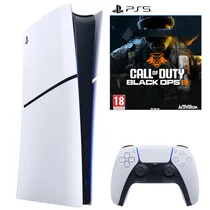 Console Sony Playstation 5 Slim CFI-2016 B01Y 1TB / Digital Edition / 220V - Branco + Jogo Call Of Duty Black Ops 6 (Europeu)