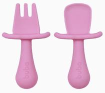 Kit Talheres Em Silicone Buba 15817 - Rosa(2 Unidades)