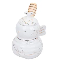 Porta-Mel Em Porcelana com Dosador - Branco