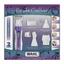 Depilador Eletrico Wahl Complete Confidence 05604-348 com 8 Pecas Intercambiaveis Facial/Corporal - Pilha AA (Nao Incluida)- Branco/Roxo