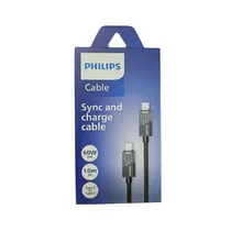 Cabo Philips DLC5031CB/70 Usbc A Usbc 1 Metro - Black  Cabo Philip...