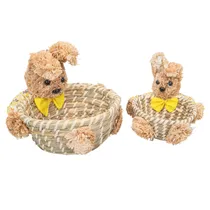 Kit 2 Cestas de Páscoa com Coelhinho - Laço Amarelo