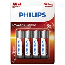 Pilha Alcalina AA Philips Power Alkaline LR6P4B/97 1.5V - 4 Unidades