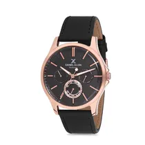 Relógio Analógico Masculino Daniel Klein Exclusive DK12118-4 - Preto e Rosa Ouro