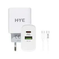 Cargador Hye HYEC9C+ Turbo USB+USB-C / 3.0 / 20W