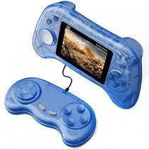 Console Portátil Game Box Q8 de 3" com 800 Jogos - Azul Transparente + Controle (Espanhol/Inglês)