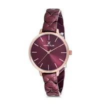 Relógio Analógico Feminino Daniel Klein Premium DK12041-6 - Bordô e Rosa Ouro