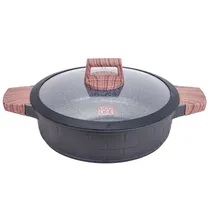 Panela Induçao Ucc Life com Revestimento de Granito com Tampa Preta 28CM