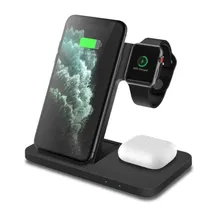 Carregador Wireless 3 Em 1 Fast Charging Stand / Estaçao de Carga - Preto