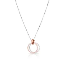 Colar Feminino Freelook FRJ.3.6001-2 Feito de Aço Inoxidável - Prata e Rosa Ouro
