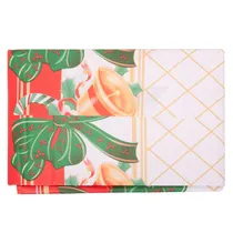 Mantel de Mesa Natalino 137X250CM Branco - Vermelho Sinos