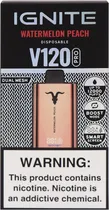 Vape Descartável Ignite V120 Pro Watermelon Peach 12000 Puffs Dual Mesh Rose Gold