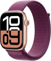 Apple Watch S10 (GPS) Caixa Alumínio Rose Gold 46MM Pulseira Sport Loop Plum MWWV3LW