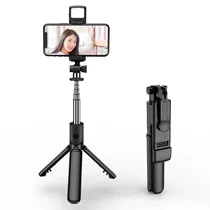 Bastao de Selfie 4LIFE Versaflex Colletion TriPod With Selfie LED Ring FL188B / 71CM / Control Wireless / com LED Recarregavel para Camera de Açao Gopro / Smartphone - Preto