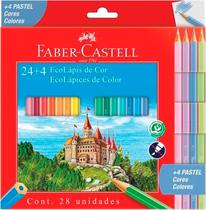 Lapis de Cor Faber Castell 120124+4P (24 Unidades) + 4 Cores Pastel