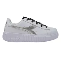 Tênis Infantil Diadora Game Step P Metálico Branco US 13