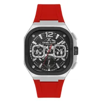 Relogio Analógico Masculino Daniel Klein DK.1.14008-6 Exclusive Gent / Pulseira de Silicone - Vermelho/Prata/Preto
