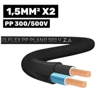 Cabo Silflex PP 300/500V 2*1.5MM 100M Preto