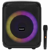 Caixa de Som Ecopower EP-S108 LED / Bluetooth / Aux / FM / TF / Recarregavel - Preto